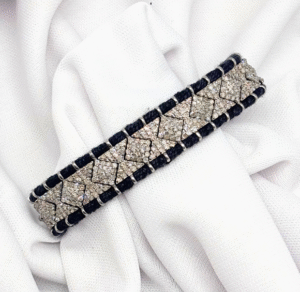 Handmade Pave Diamond Bracelet in 925 Sterling Silver