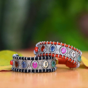 Nav Ratan Gemstone Macrame Bracelet